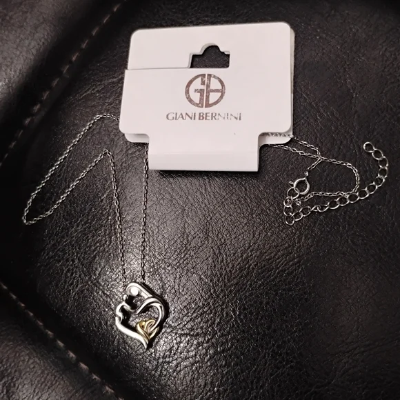 Giani Bernini Mother And Child Heart 925 Sterling Silver Pendant with Chain NWT - Picture 6 of 7